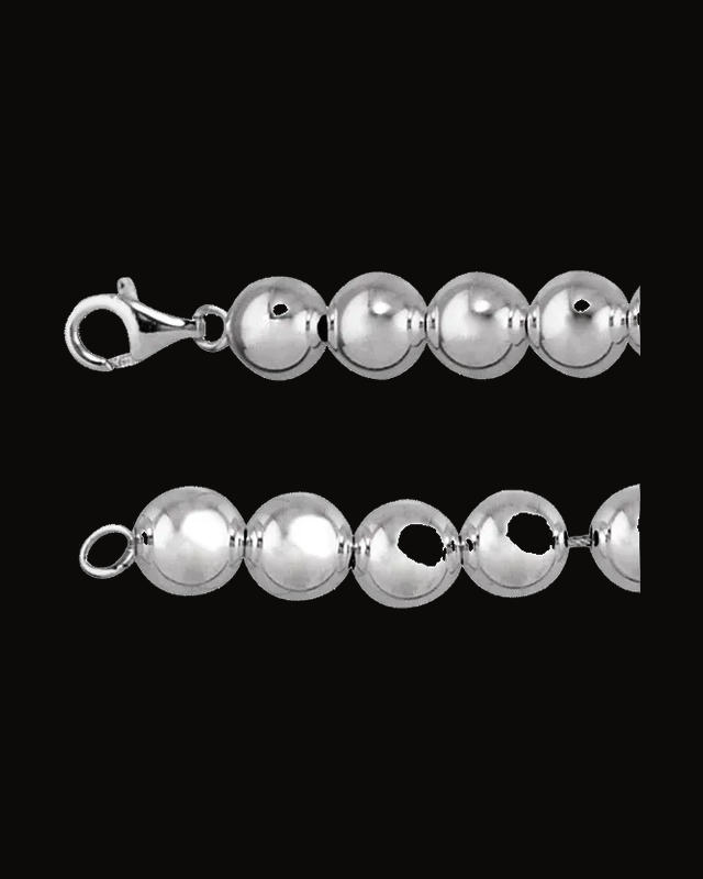 10 mm Hollow Bead Chain — Sterling Silver