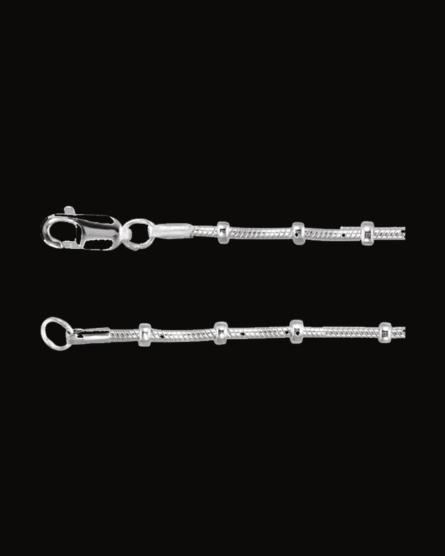 1 mm Beaded Snake Chain — Sterling Silver