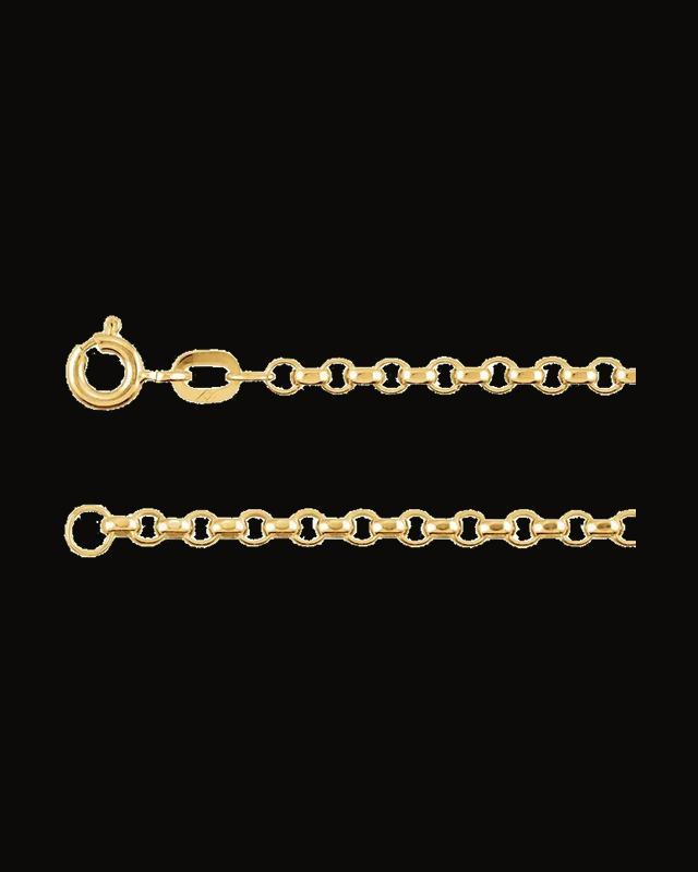 2.5 mm Hollow Diamond-Cut Rolo Chain — 14K Yellow Gold