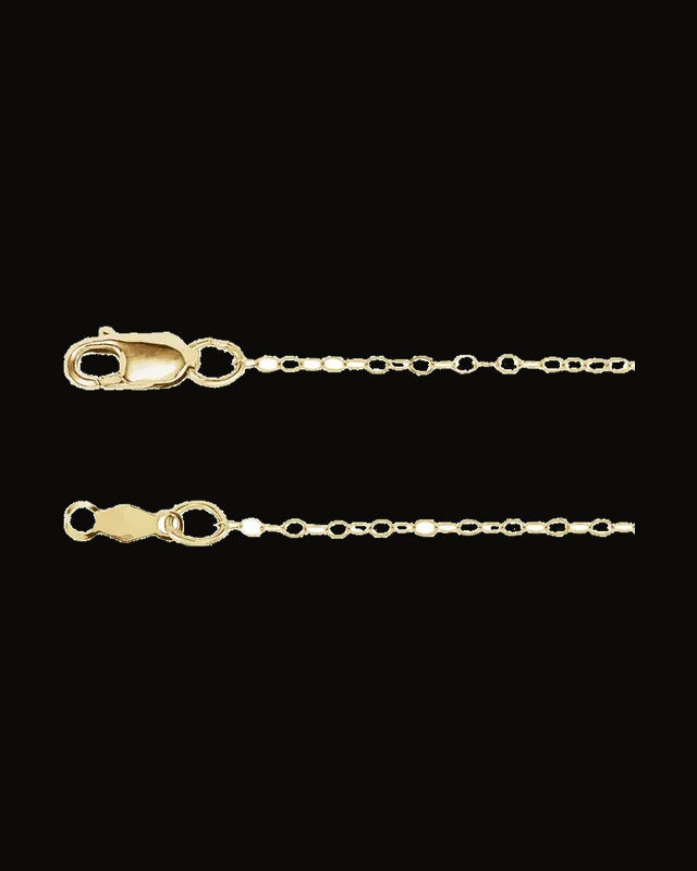 1 mm Flat Cable Chain — 14K Yellow / White Gold