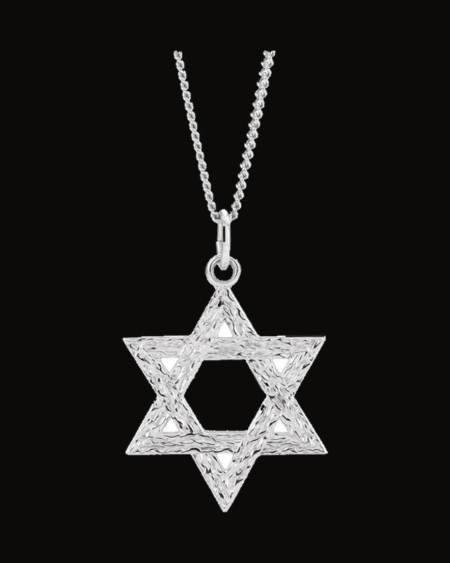 Star of David Necklace — Rhodium-Plated on Sterling Silver