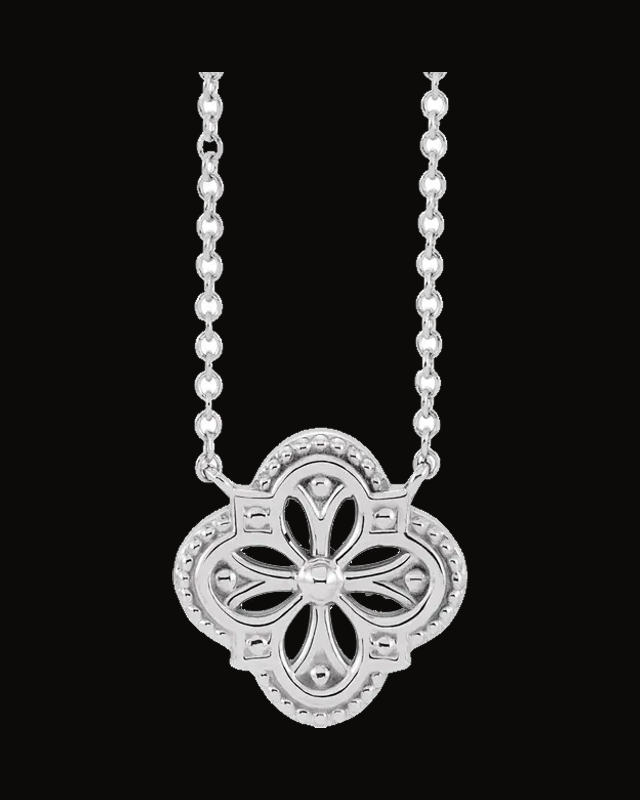 Vintage-Inspired Clover Necklace or Center — Sterling Silver