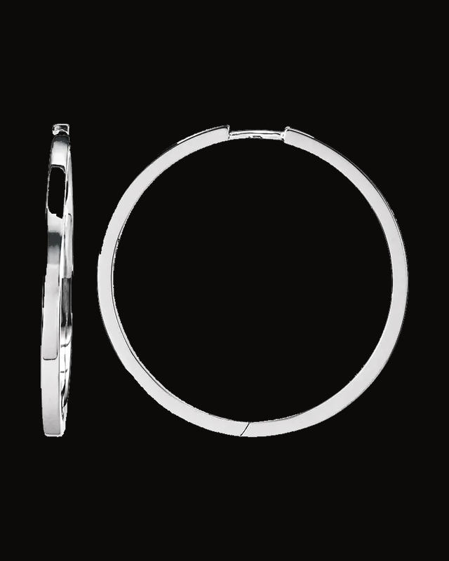 Hinged Square Tube Hoop Earrings — Sterling Silver