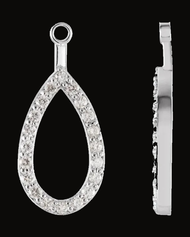 Teardrop Earring Jackets — Rhodium-Plated on 14K White Gold · 1/5 CTW