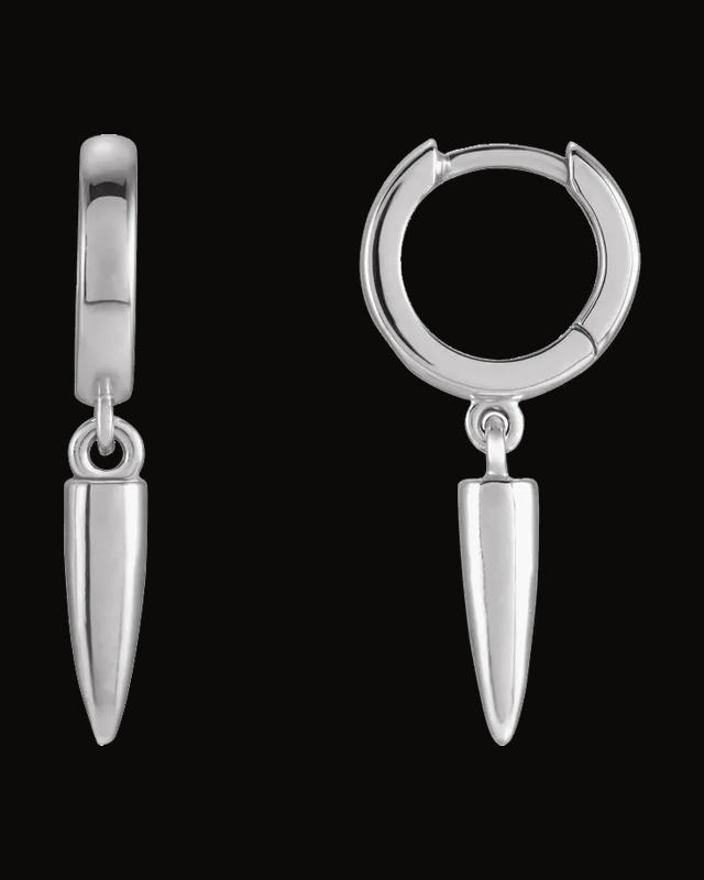 Hinged Hoop Dangle Earrings — Sterling Silver