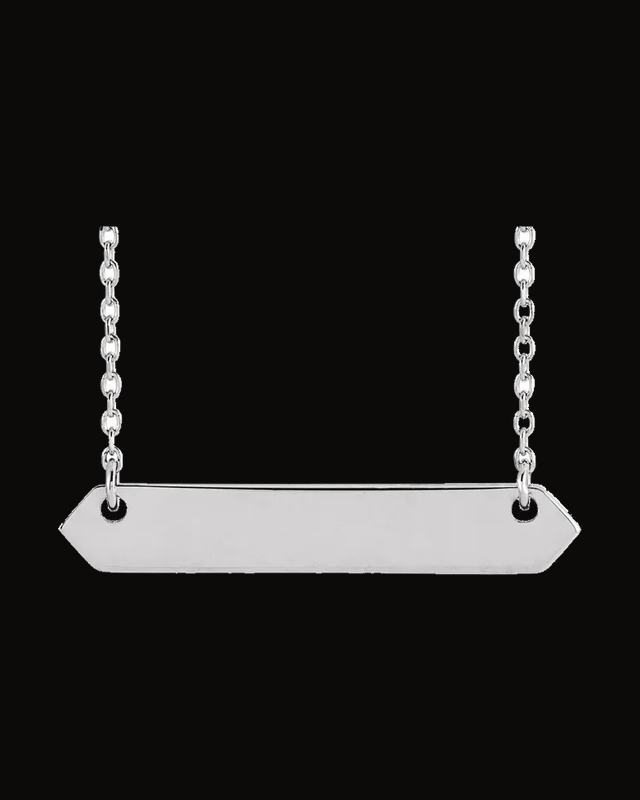 Engravable Geometric Necklace — Sterling Silver