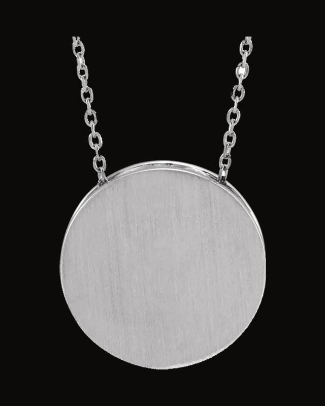 Engravable Disc Necklace or Pendant — Sterling Silver