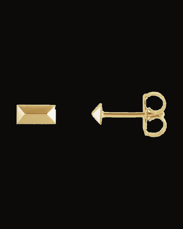 Geometric Stud Earrings — 14K Yellow Gold