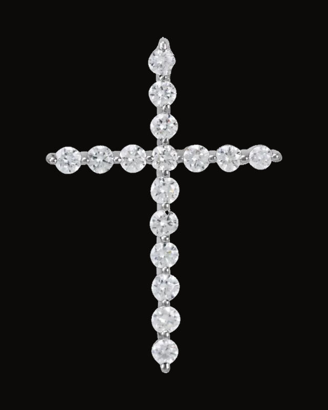 1/5 CTW Lab Grown Diamond Cross Pendant — 14K Yellow / White Gold