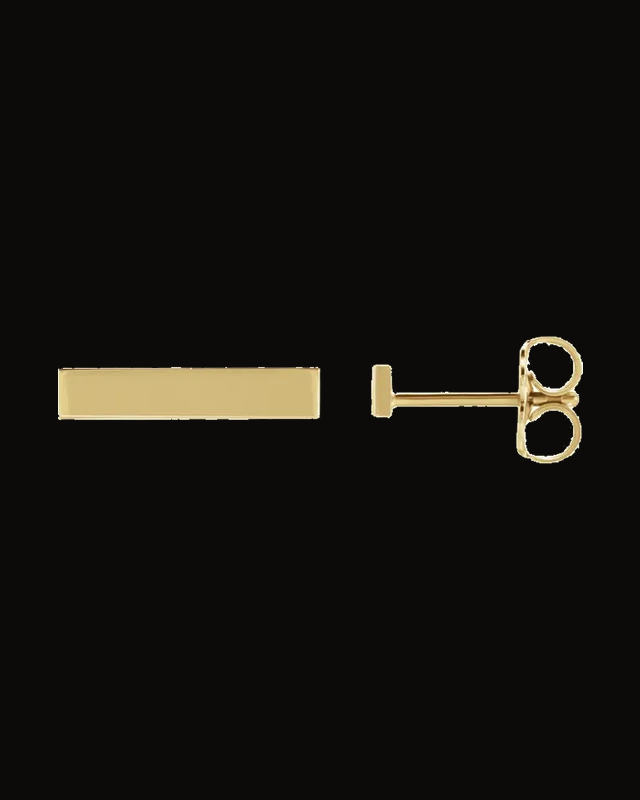 Engravable Bar Earrings — 14K Yellow Gold