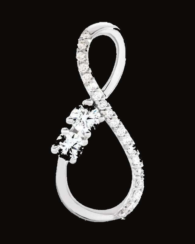 1/5 CTW Natural Diamond Infinity-Inspired Pendant — Rhodium-Plated on 14K White Gold