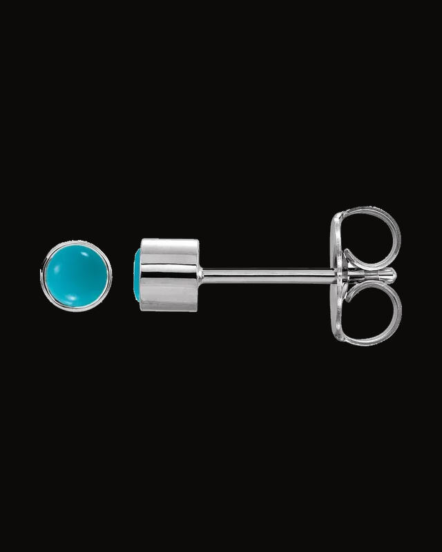 Round Bezel-Set Earrings — 14K Yellow / White Gold