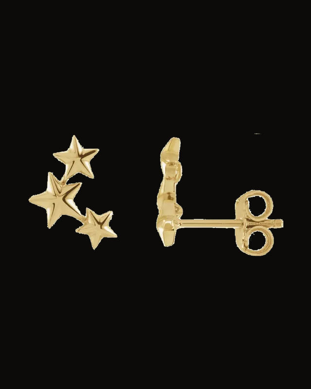 Star Ear Climbers — 14K Yellow Gold
