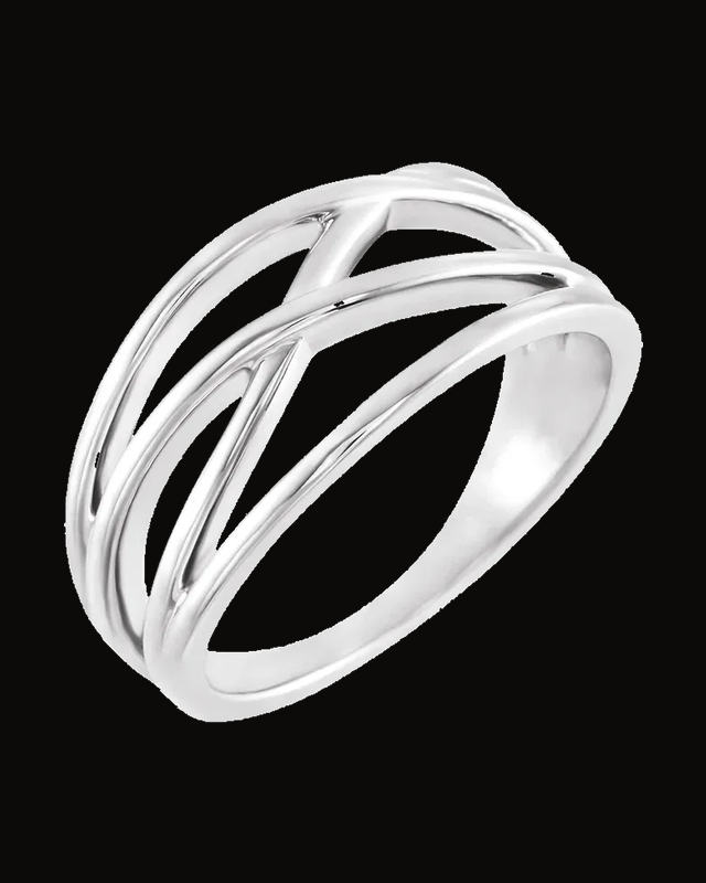 Criss-Cross Ring — Sterling Silver · 1.6 mm