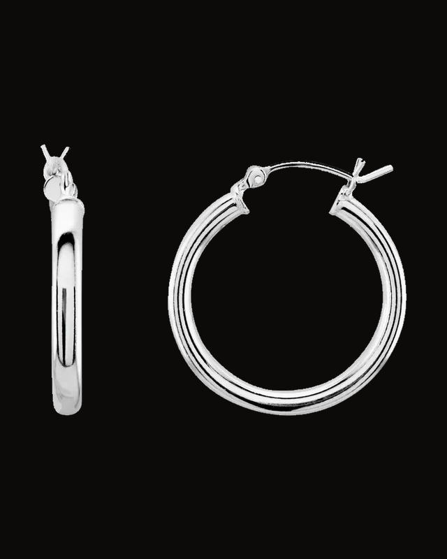 Tube Hoop Earrings — Sterling Silver