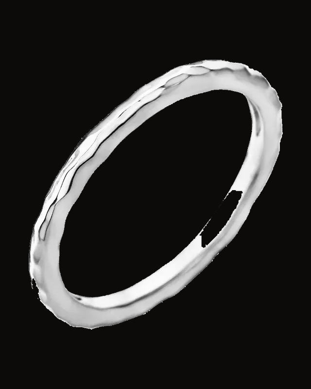 Hammered Stackable Ring — 14K Yellow / White Gold · 1.8 mm · Size 7