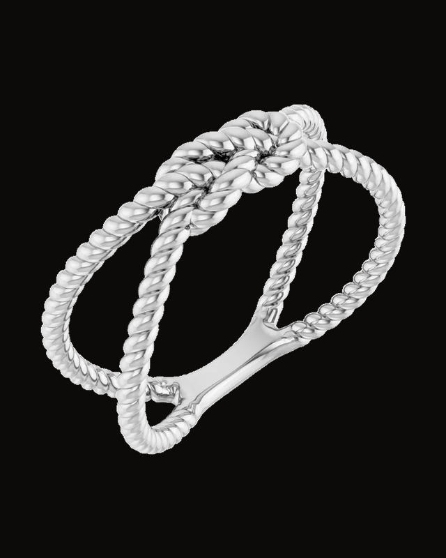 Rope Knot Ring — Sterling Silver · 2 mm