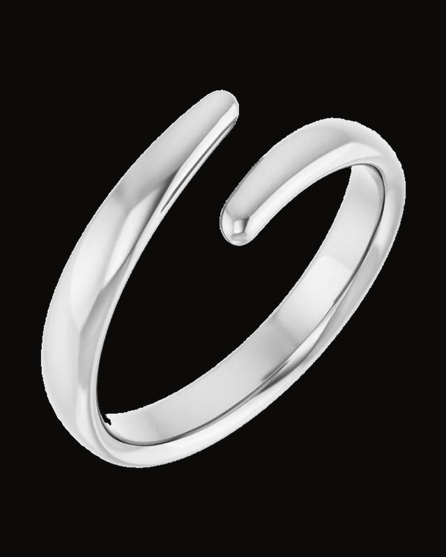 Negative Space Ring — Sterling Silver · 3.8 mm · Size 7