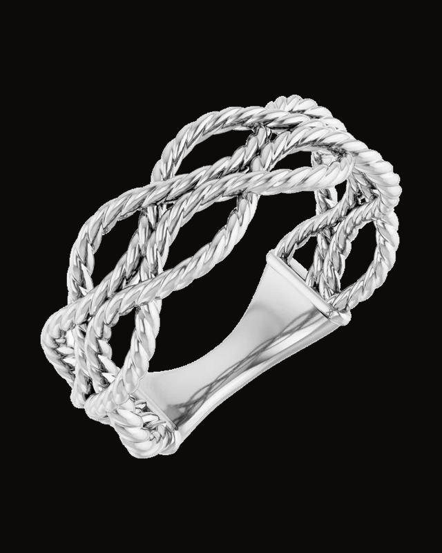 Rope Ring — Sterling Silver · 3 mm