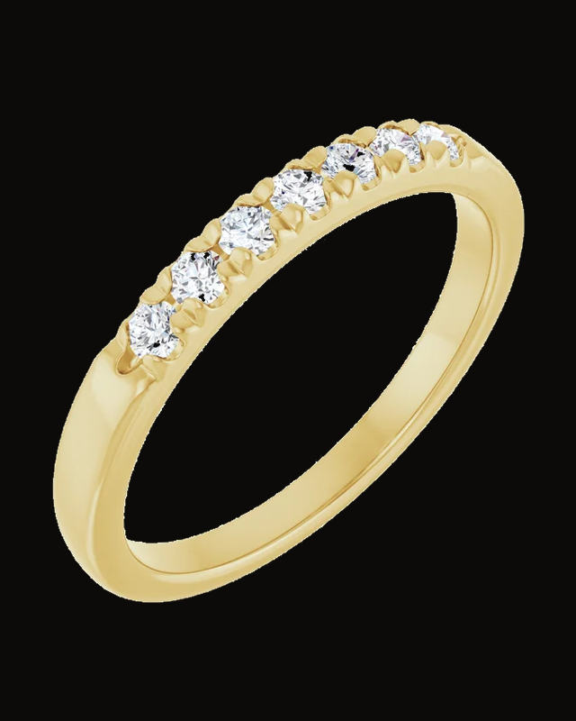 French-Set Seven-Stone Anniversary Band — 14K Yellow / White Gold · Lab-Grown Diamond