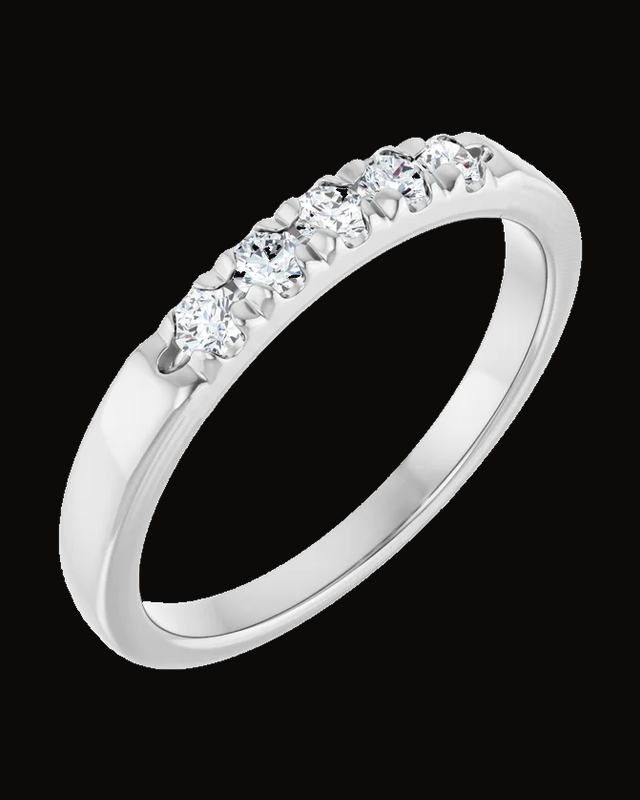 1/5 CTW Lab-Grown Diamond French-Set Anniversary Band — Rhodium-Plated on 14K White Gold · 2.05 mm
