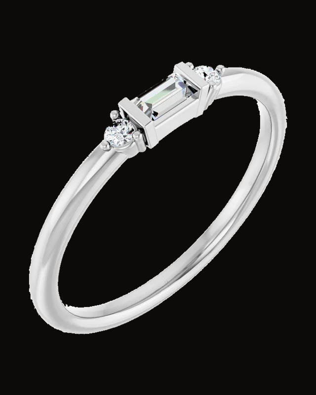 1/8 CTW Natural Diamond Stackable Ring — 14K Yellow / White Gold · 1.7 mm