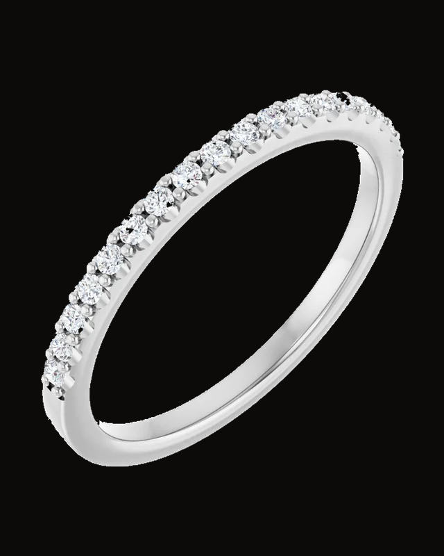 1/6 CTW Natural Diamond Band — Rhodium-Plated on 14K White Gold · 1.7 mm
