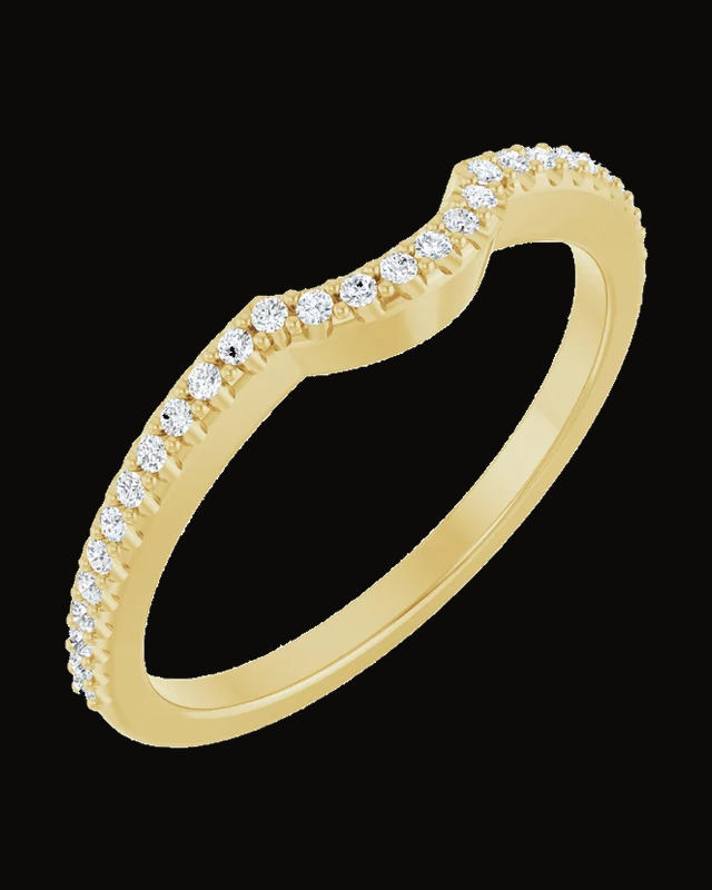 1/8 CTW Lab-Grown Diamond Contour Band — 14K Yellow Gold · 1.58 mm