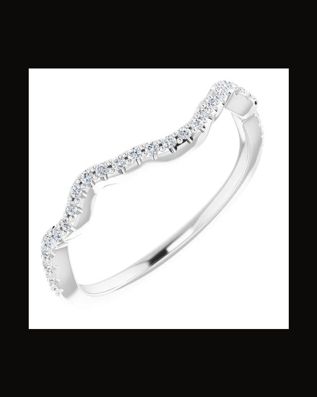 1/8 CTW Lab-Grown Diamond Band — Rhodium-Plated on 14K White Gold · 1.4 mm