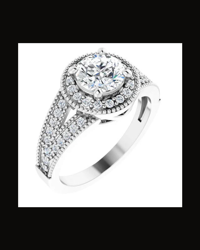 Imitation White Cubic Zirconia Halo-Style Ring — Rhodium-Plated on Sterling Silver · 1.21 mm · Size 7