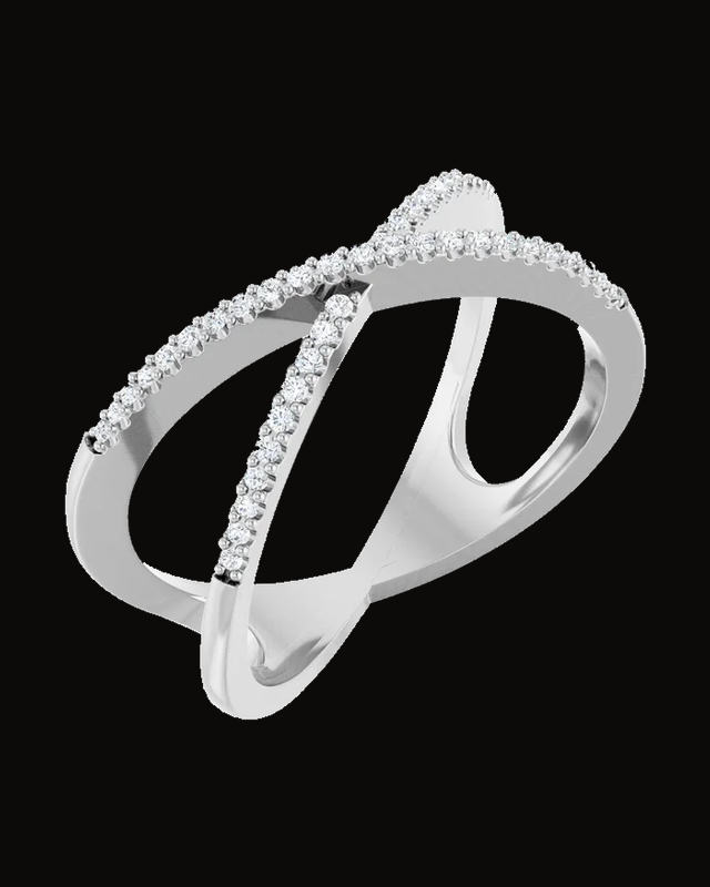1/6 CTW Lab-Grown Diamond Criss-Cross Ring