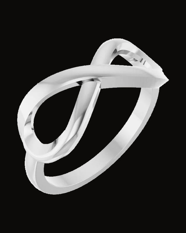 Infinity-Inspired Ring — Rhodium-Plated on Sterling Silver · 1.26 mm