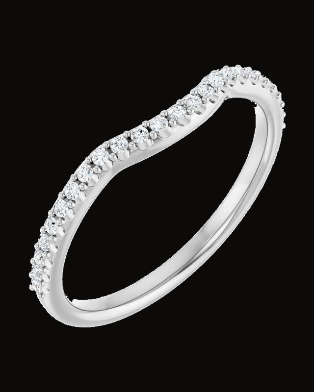 Accented Contour Band — 14K Yellow / White Gold