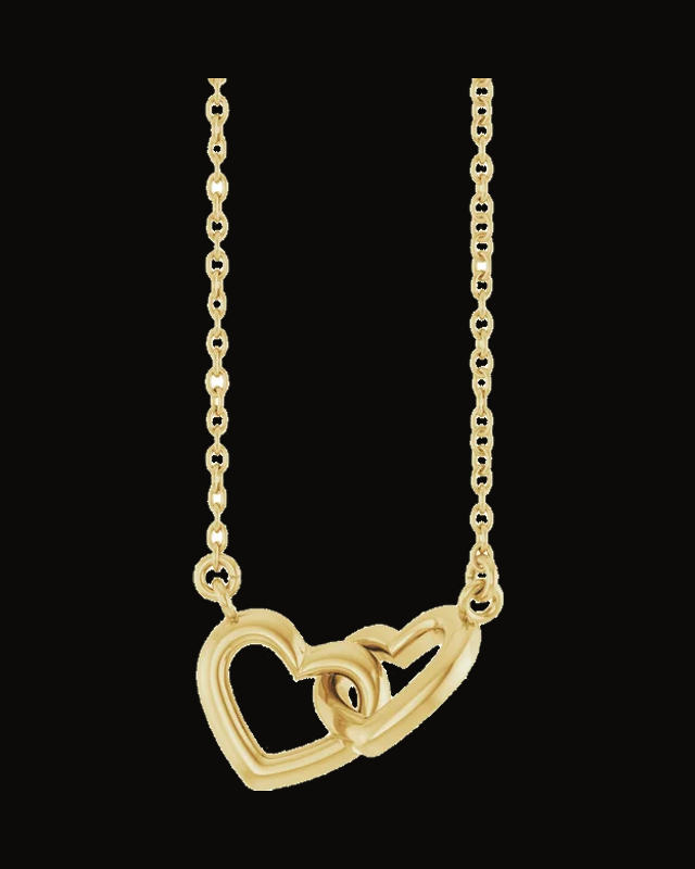 Interlocking Heart Necklace or Center