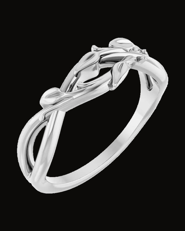 Intertwined Leaf Ring