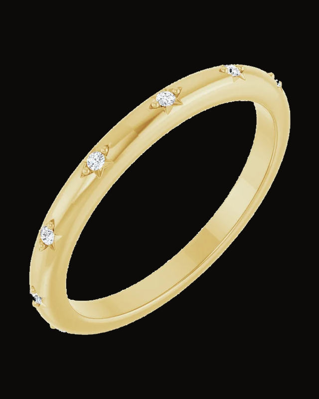 Celestial Eternity Band — 14K Yellow / White Gold · 2 mm