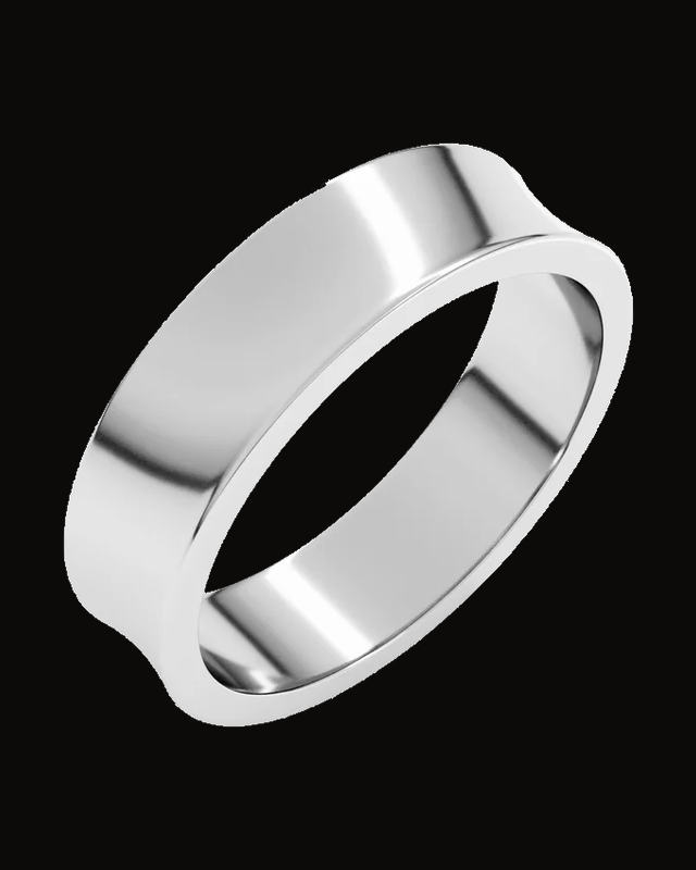 Lightweight Concave Band — Sterling Silver · 5 mm · Size 10