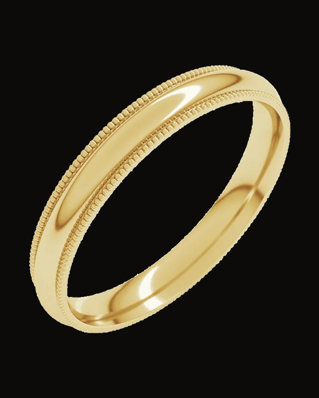 Milgrain Comfort-Fit Half Round Band