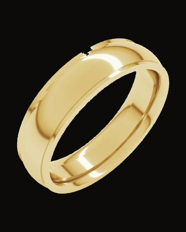 Stepped-Edge Comfort-Fit Half Round Band