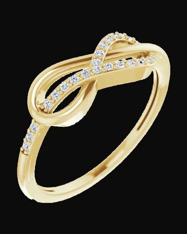 1/10 CTW Natural Diamond Knot Ring — 14K Yellow Gold · 1 mm