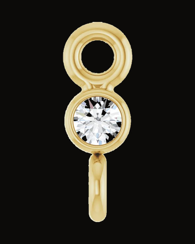 Round Bezel-Set Link — 14K Yellow Gold