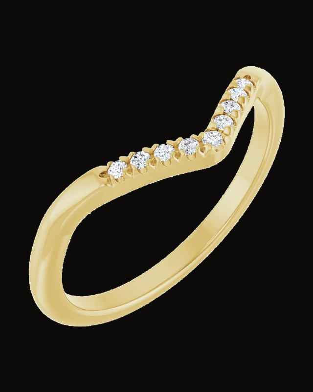 0.07 CTW Natural Diamond French-Set Matching Band — 14K Yellow Gold · 1.8 mm