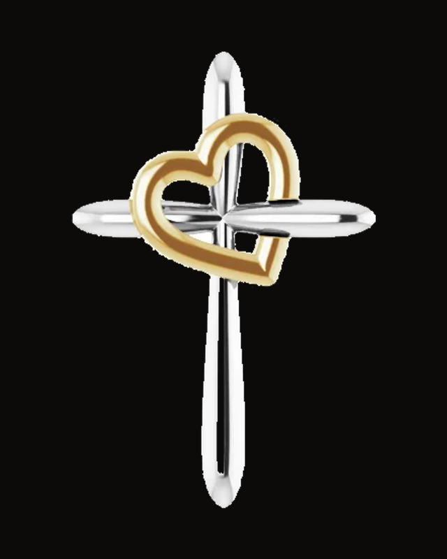 Cross with Heart Pendant