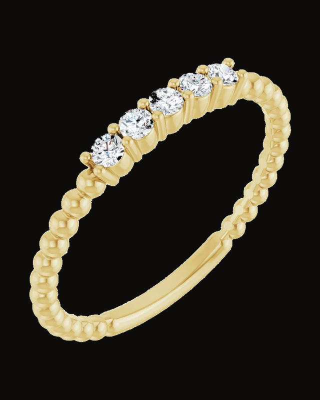 1/6 CTW Lab-Grown Diamond Stackable Ring — 14K Yellow / White Gold · 1.7 mm · Size 7
