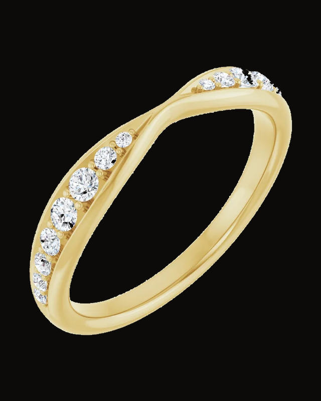 1/5 CTW Lab Grown Diamond Pinched Contour Band — 14K Yellow Gold · 2.1 mm