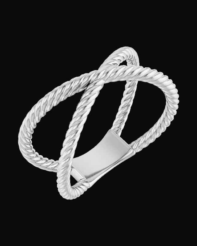 Rope Criss-Cross Ring — Sterling Silver · 4.5 mm