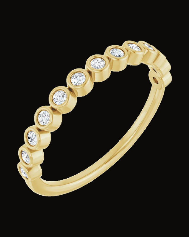 Bezel-Set Anniversary Band — 14K Yellow / White Gold · Lab-Grown Diamond