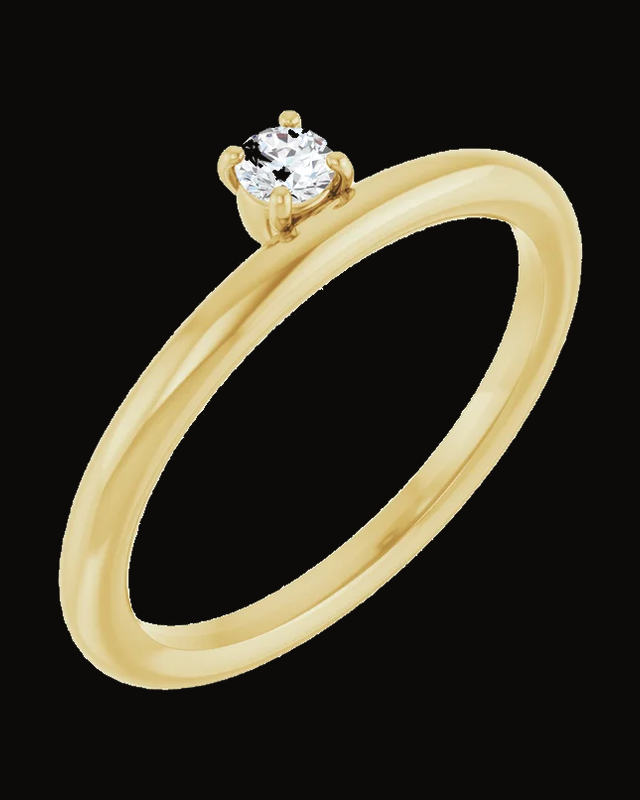 1/10 Ct Natural Diamond Stackable Ring — 14K Yellow Gold · 2 mm