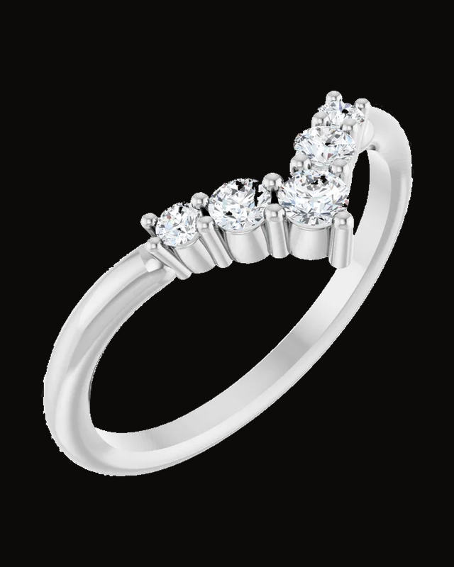 1/4 CTW Lab Grown Diamond Graduated V Ring — 14K Yellow / White Gold · 2 mm