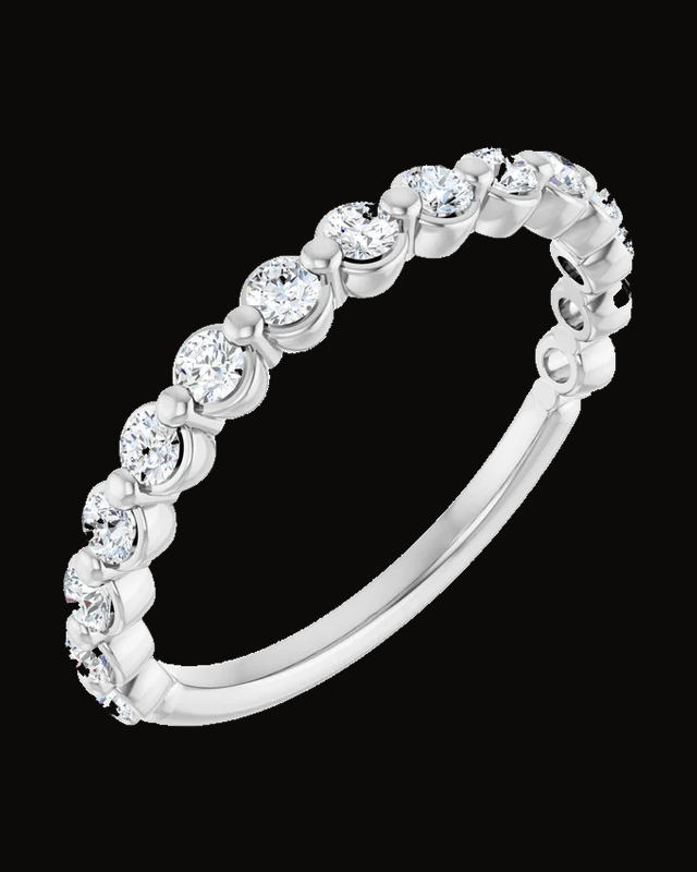 Shared-Prong Anniversary Band — 14K Yellow / White Gold · 1.7 mm — Round